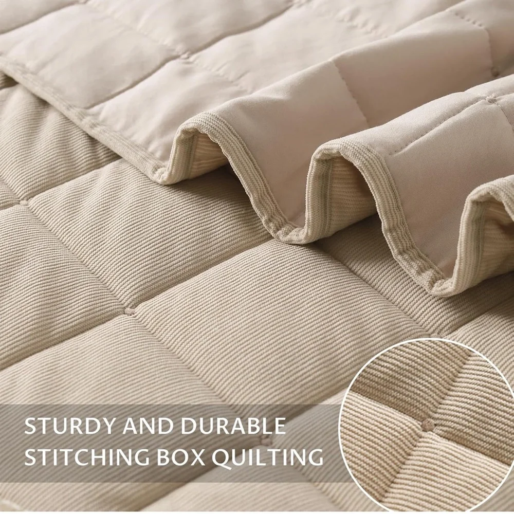 Elegant Tan Quilted Bedding Set Soft & Cozy Oversized Queen